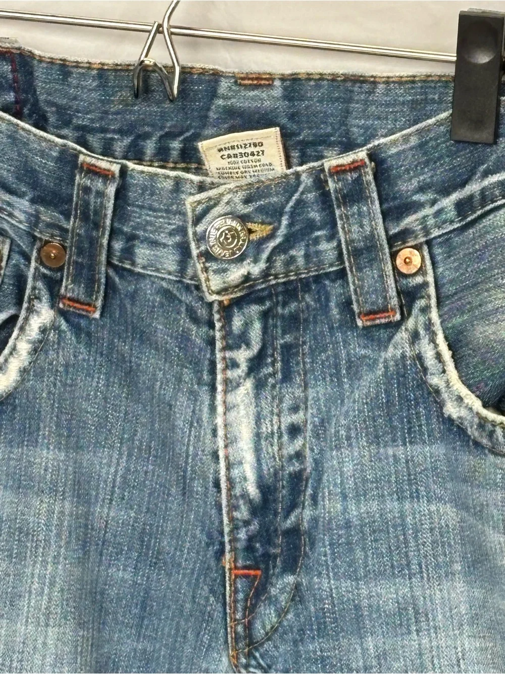True Religion Classic Men's Joey 36 33 Blue Washed Straight-Leg Jeans